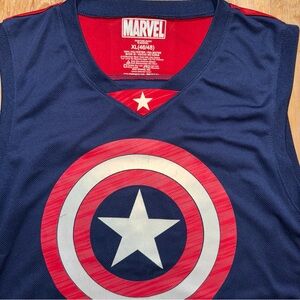 Marvel Navy and Red Captain America Tank Top